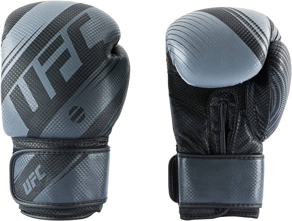 Guantes ufc box rush training negro-gris