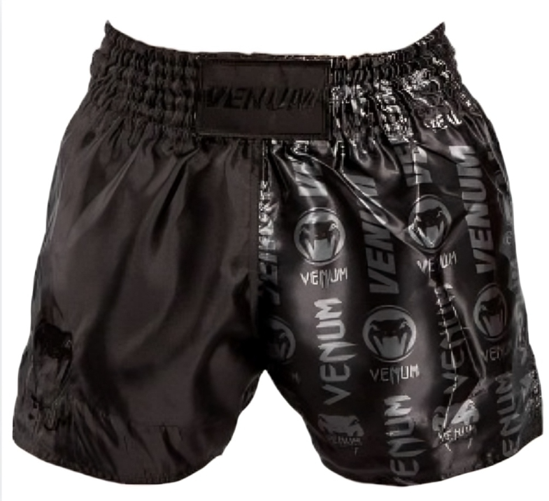 Pantaloneta Venum Logos Muay Thai Negro